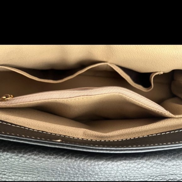 AUTHENTIC FONTANELLI Black Pebbled Leather Satchel — Italian Luxury with an Edge - Picture 10 of 11